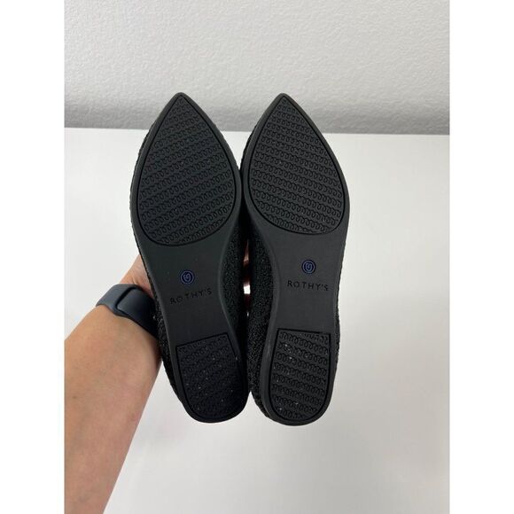 Rothy's The Point Black Honeycomb Knit Flats *NO SIZE NO INSOLES* Size 5.5 READ - Picture 7 of 10